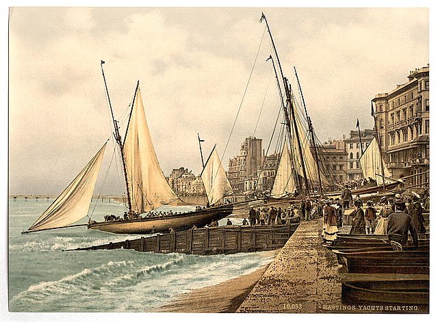 Yachts starting Hastings Vintage A4 Photo Print