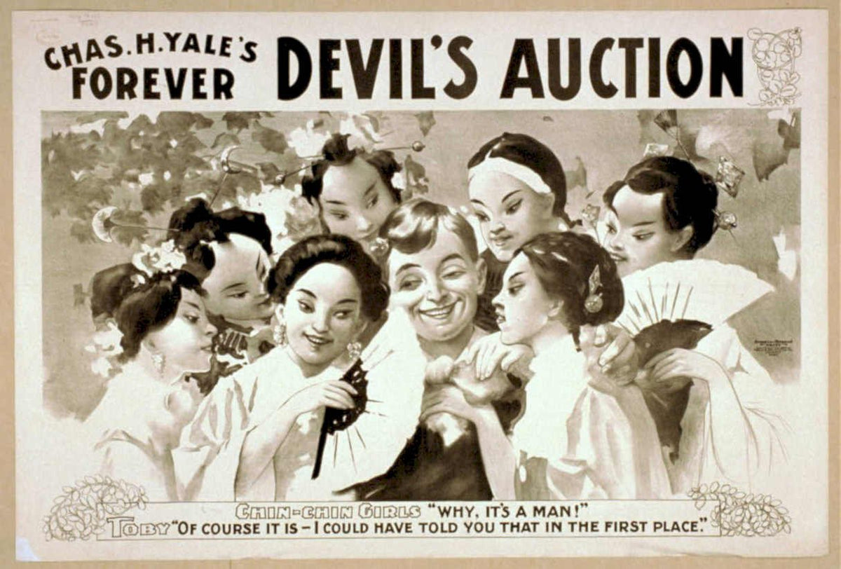 Yales Devils Auction Vintage Retro Advert Poster A4 Photo Print