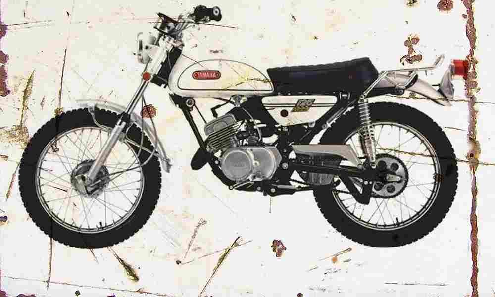 Yamaha 125 AT1 1971 Aged Vintage A4 Photo Print