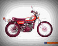 Yamaha DT 250 1975 3 motorbike A4 Photo Print