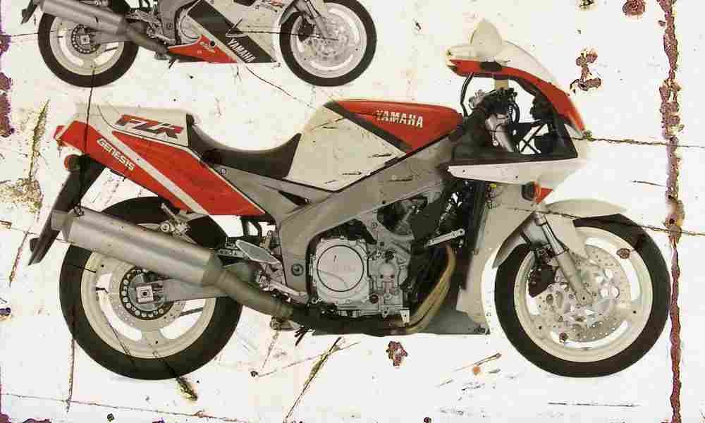 Yamaha FZR1000 1992 Aged Vintage A4 Photo Print