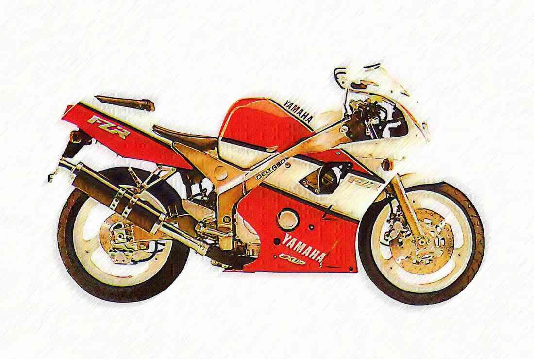 Yamaha FZR400RR 1992 pencil A4 Photo Print