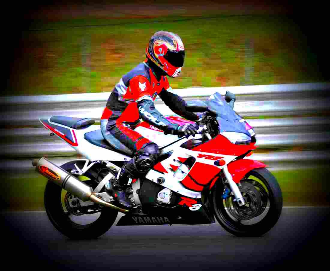 Yamaha R 6 1999 3 motorbike A4 Photo Print
