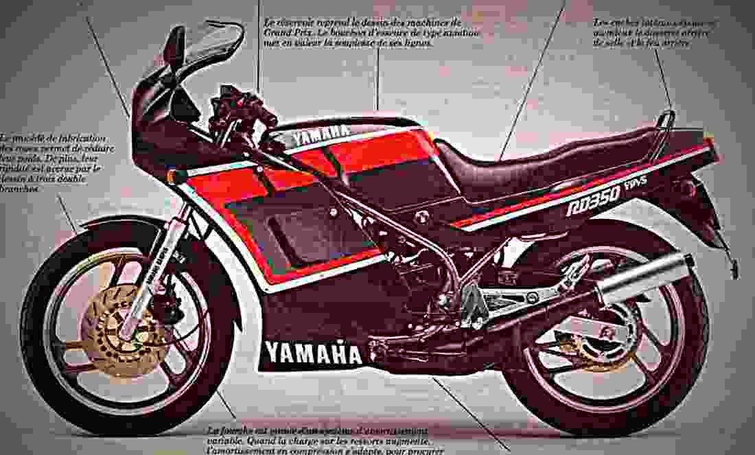 Yamaha RD 350 1988 4 motorbike A4 Photo Print