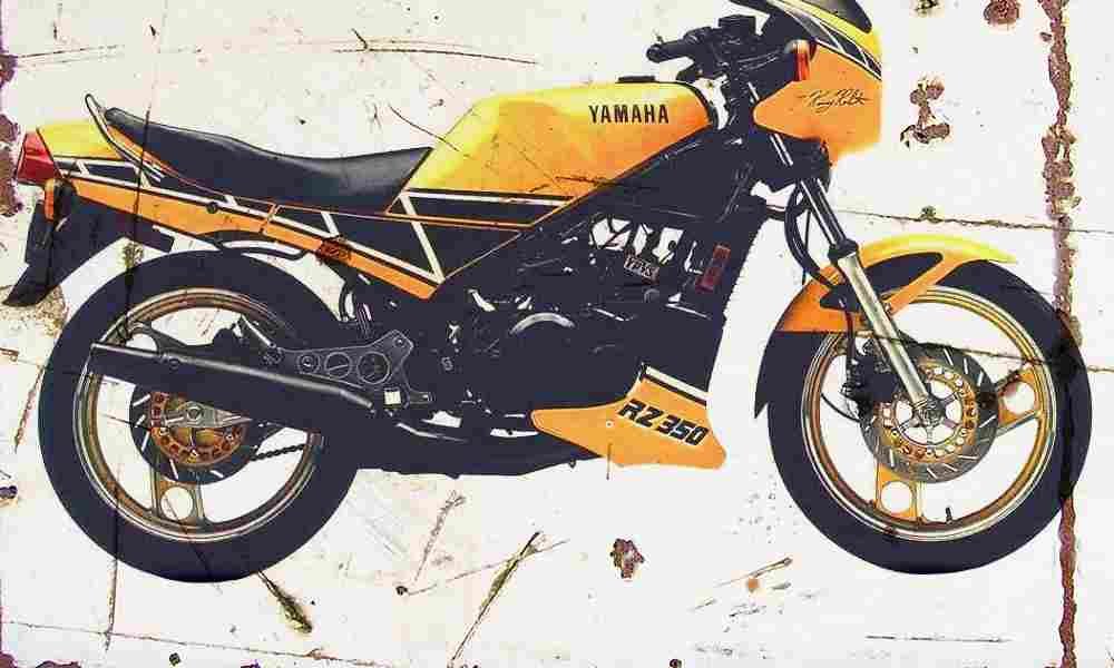 Yamaha RZ350 1984 Aged Vintage A4 Photo Print