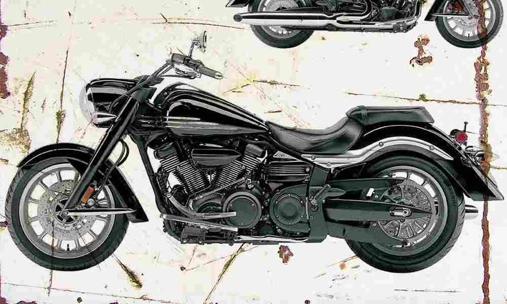 Yamaha Roadliner Midnight 2006 Aged Vintage A4 Photo Print