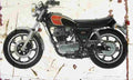 Yamaha SR500 1978 Aged Vintage A4 Photo Print