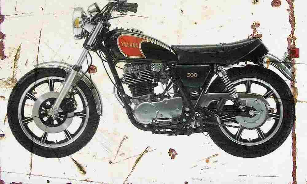 Yamaha SR500 1978 Aged Vintage A4 Photo Print