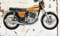 Yamaha TX750 1973 Aged Vintage A4 Photo Print