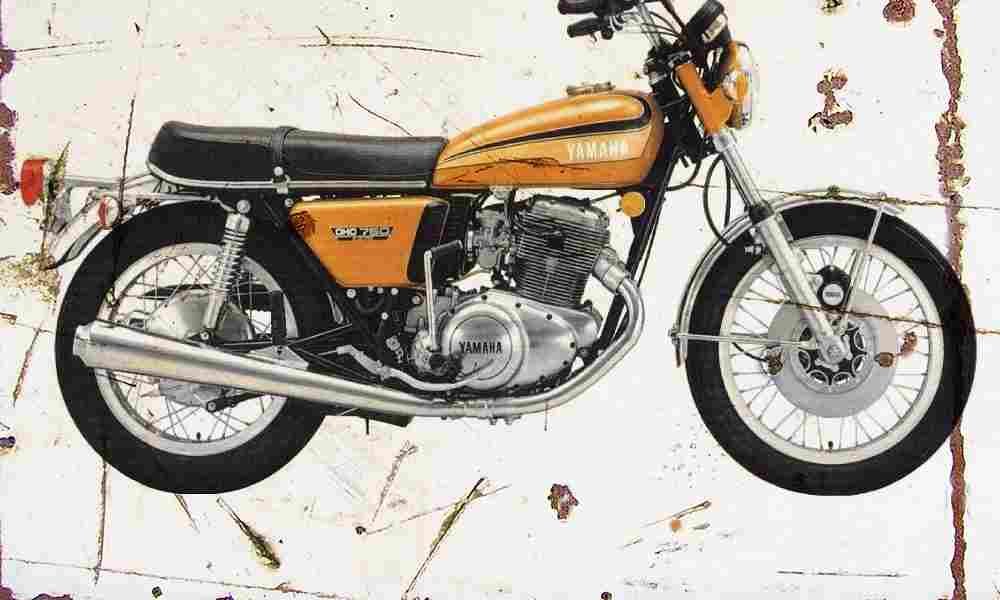 Yamaha TX750 1973 Aged Vintage A4 Photo Print