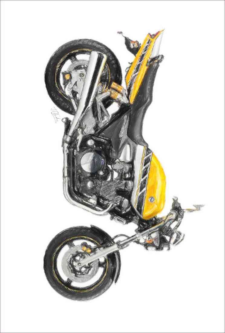 Yamaha XJR1300 2006 pencil A4 Photo Print