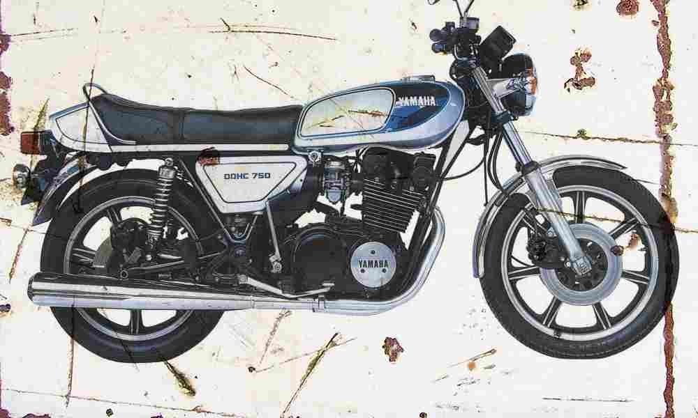 Yamaha XS750 1977 Aged Vintage A4 Photo Print
