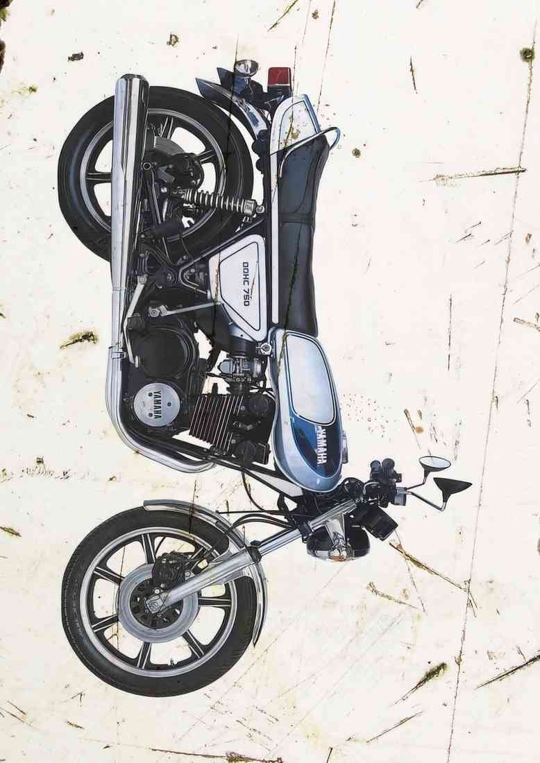Yamaha XS750 1977 aged A4 Photo Print 2
