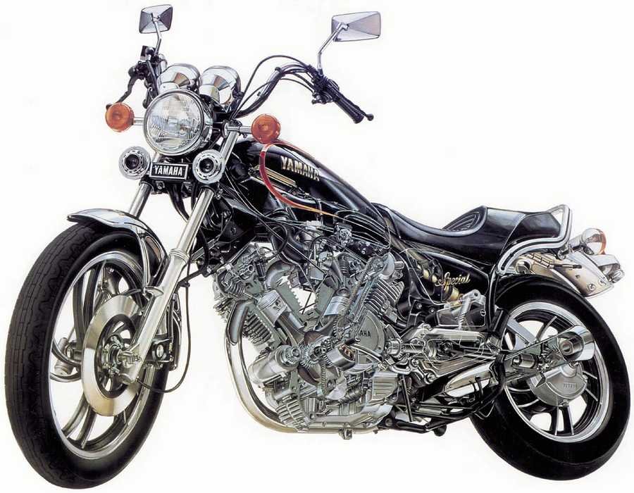 Yamaha XV750 cutaway A4 Photo Print