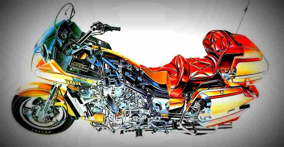 Yamaha XVZ 12 T 1988 4 motorbike A4 Photo Print