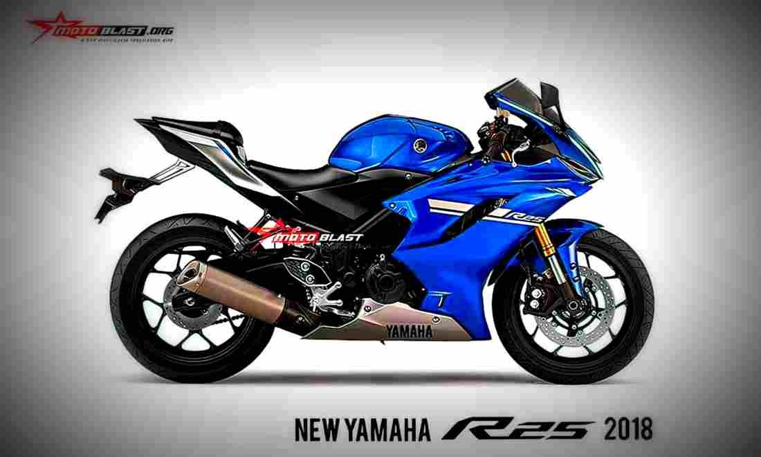 Yamaha YZF R25 2018 2 motorbike A4 Photo Print
