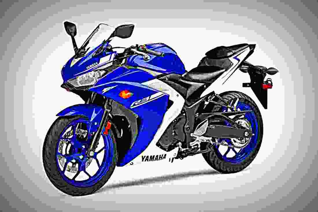 Yamaha YZF R3 2017 1 motorbike A4 Photo Print