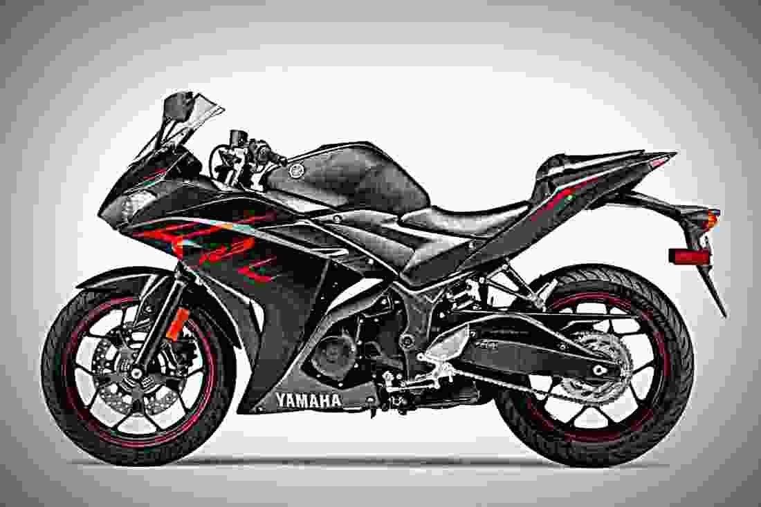 Yamaha YZF R3 2017 3 motorbike A4 Photo Print