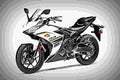 Yamaha YZF R3 2017 4 motorbike A4 Photo Print