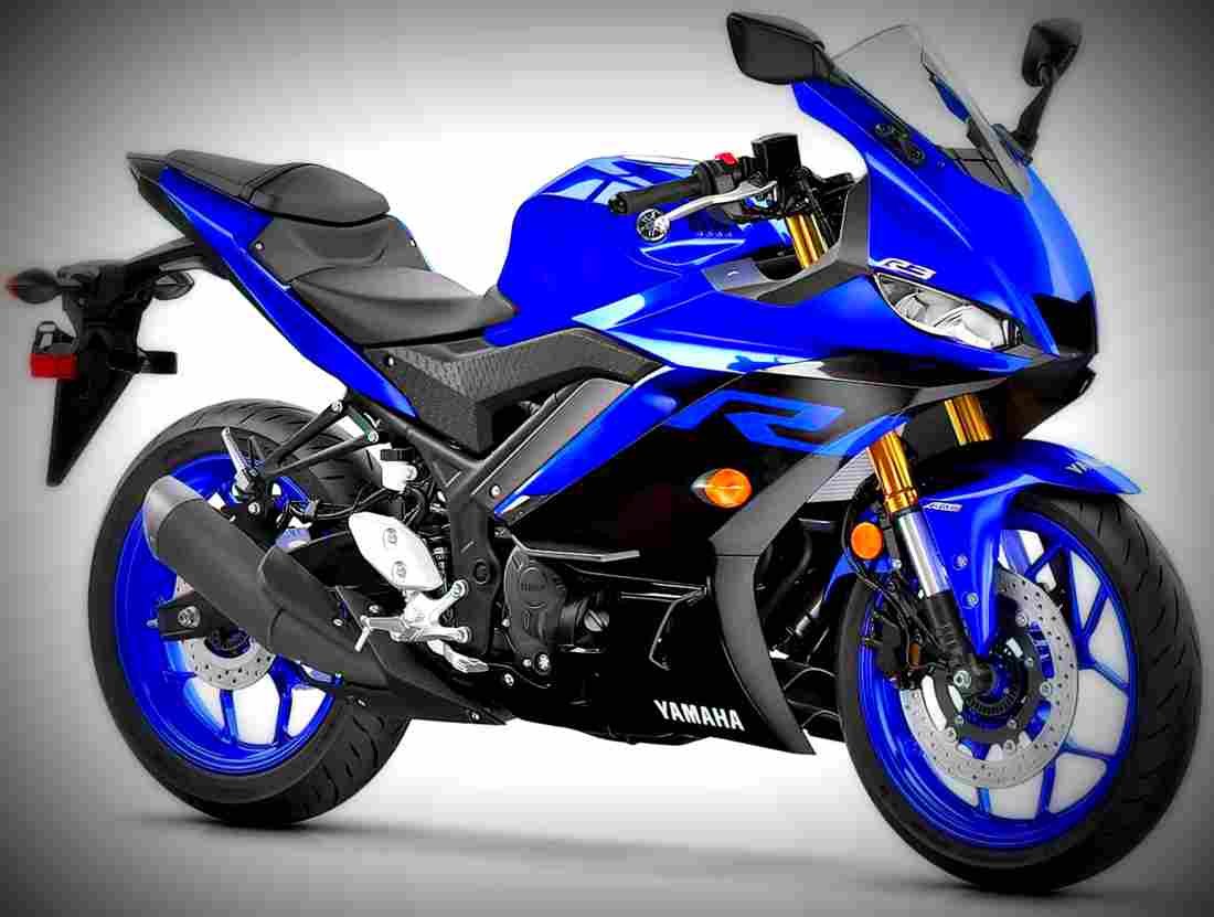 Yamaha YZF R3 2019 4 motorbike A4 Photo Print