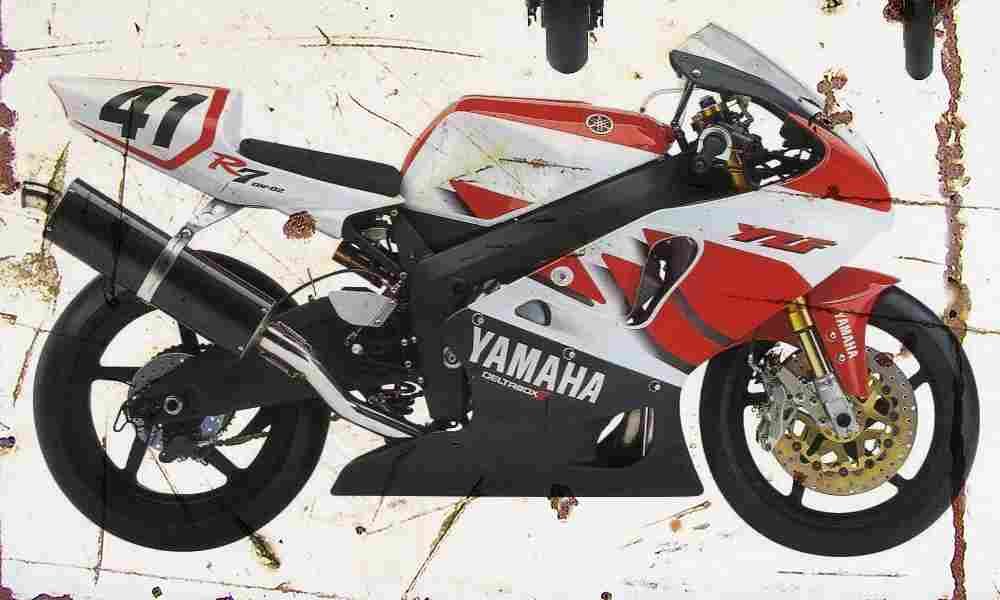 Yamaha YZF R7 OW02 1999 Aged Vintage A4 Photo Print
