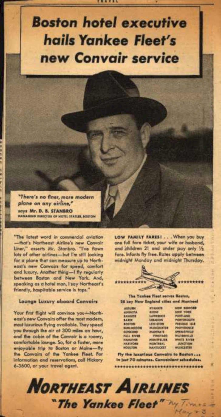 Yankee Fleet Convair Vintage Retro Advert Ads A4 Photo Print