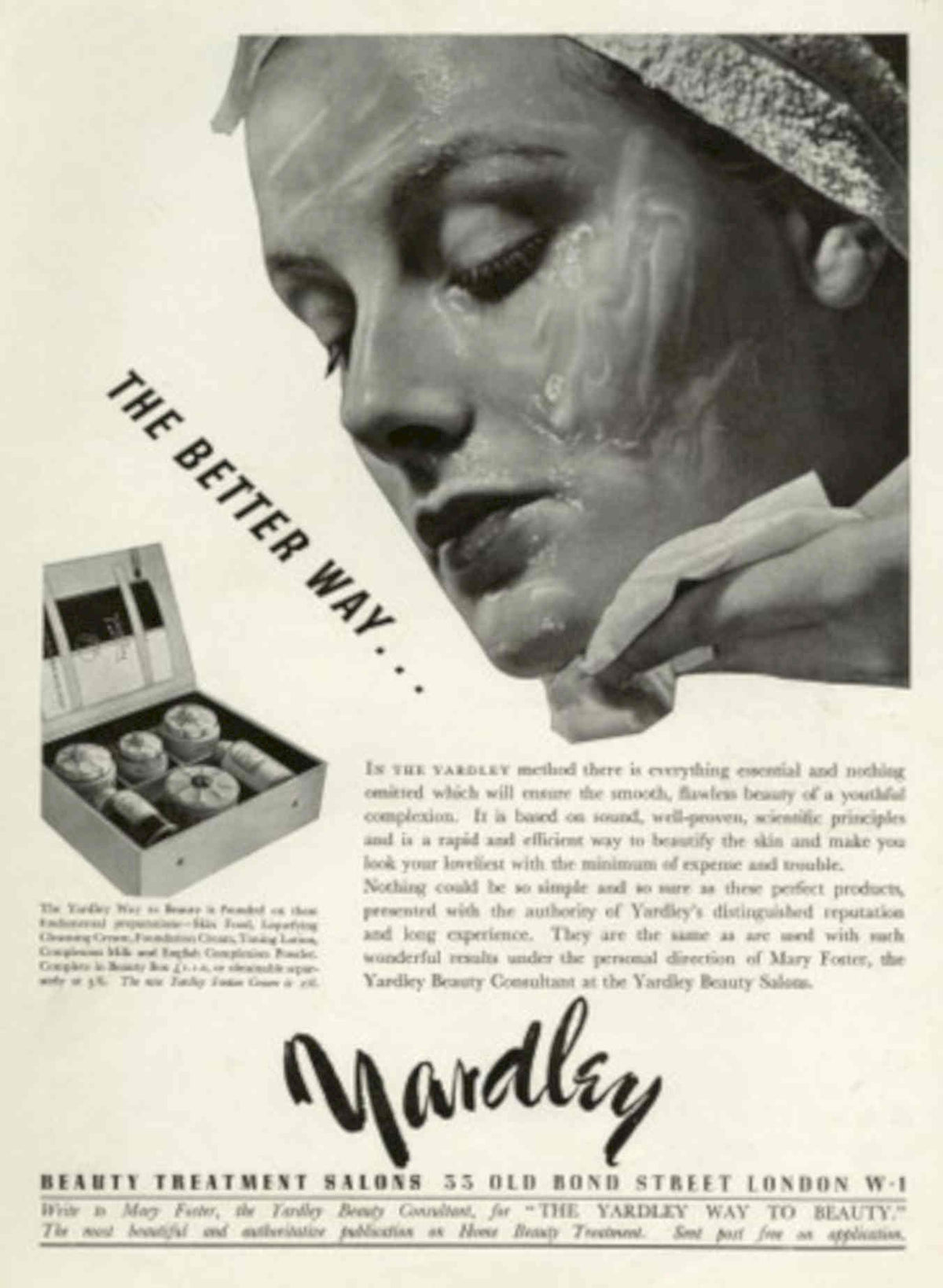 Yardley Facial Cream 1930s Vintage Retro Advert Poster