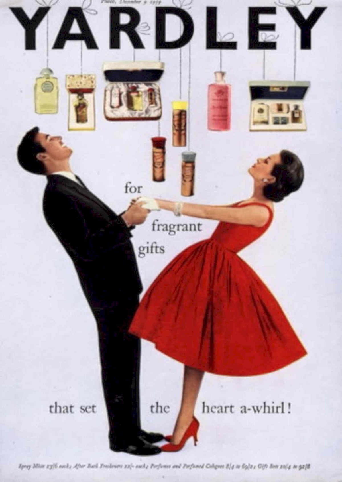 Yardley Fragrance Gifts 1950s Vintage Retro Advert Poster