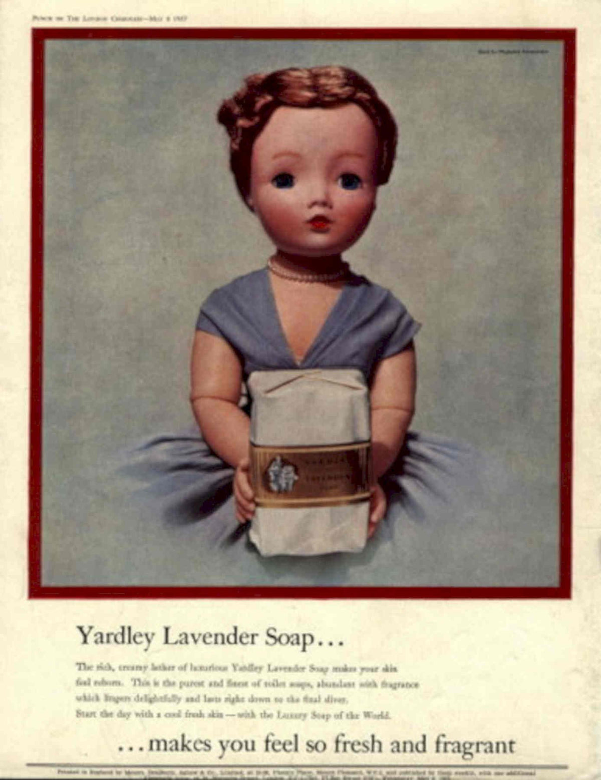 Yardley Lavender Doll 2 1950s Vintage Retro Advert Poster