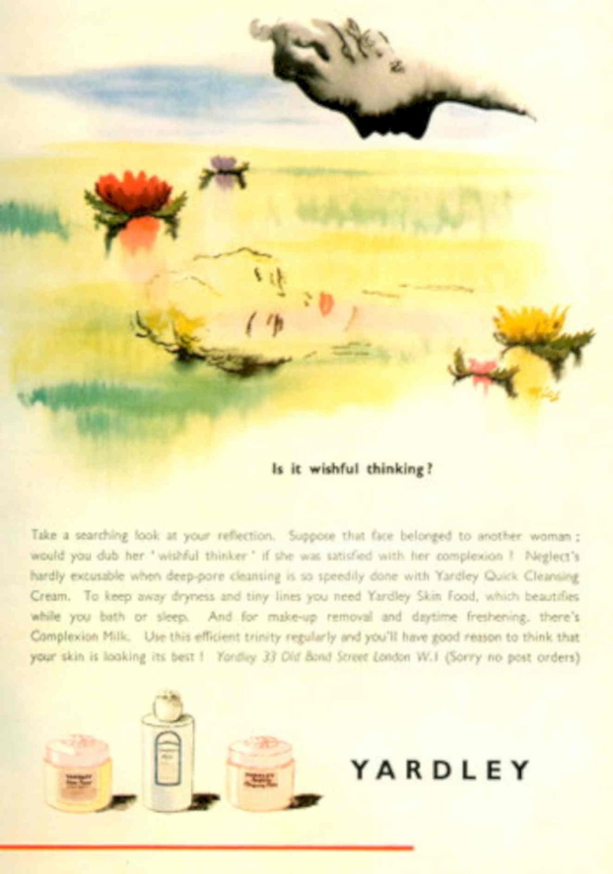 Yardley Skincare Rhino 1940s Vintage Retro Advert Poster