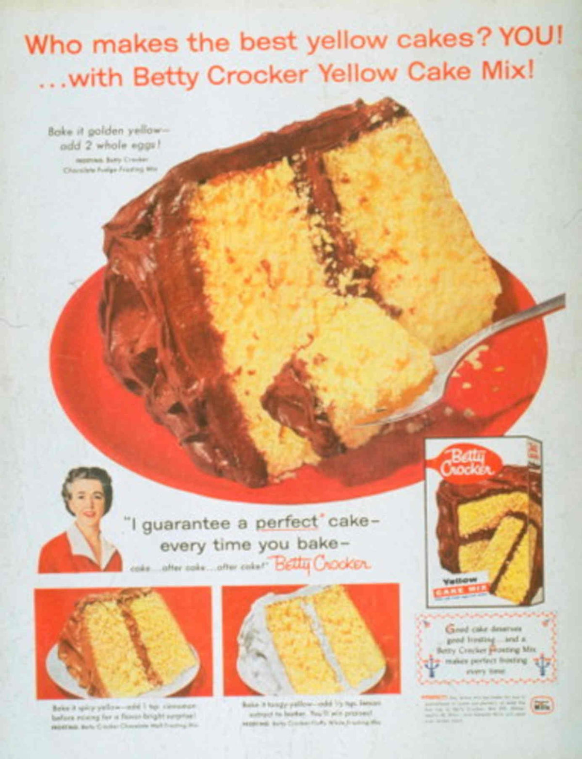 Yellow Cake Mix 1950s Vintage Retro Advert Poster