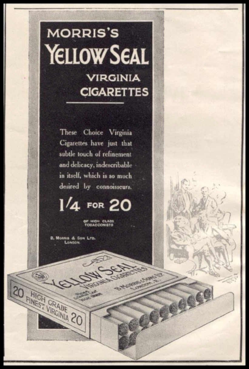 Yellow Seal Cigarettes 2 Vintage Retro Advert Ads A4 Photo Print