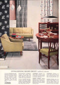 Yellow Sofa Dining 1950s Vintage Retro Advert Poster