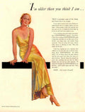 Yellow Woman Chesterfield 1930s Vintage Retro Advert Poster