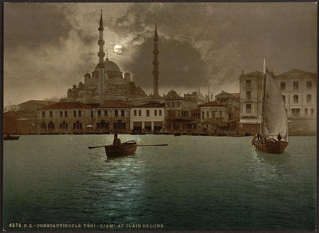 Yeni Djama by moonlight Constantinople Vintage A4 Photo Print