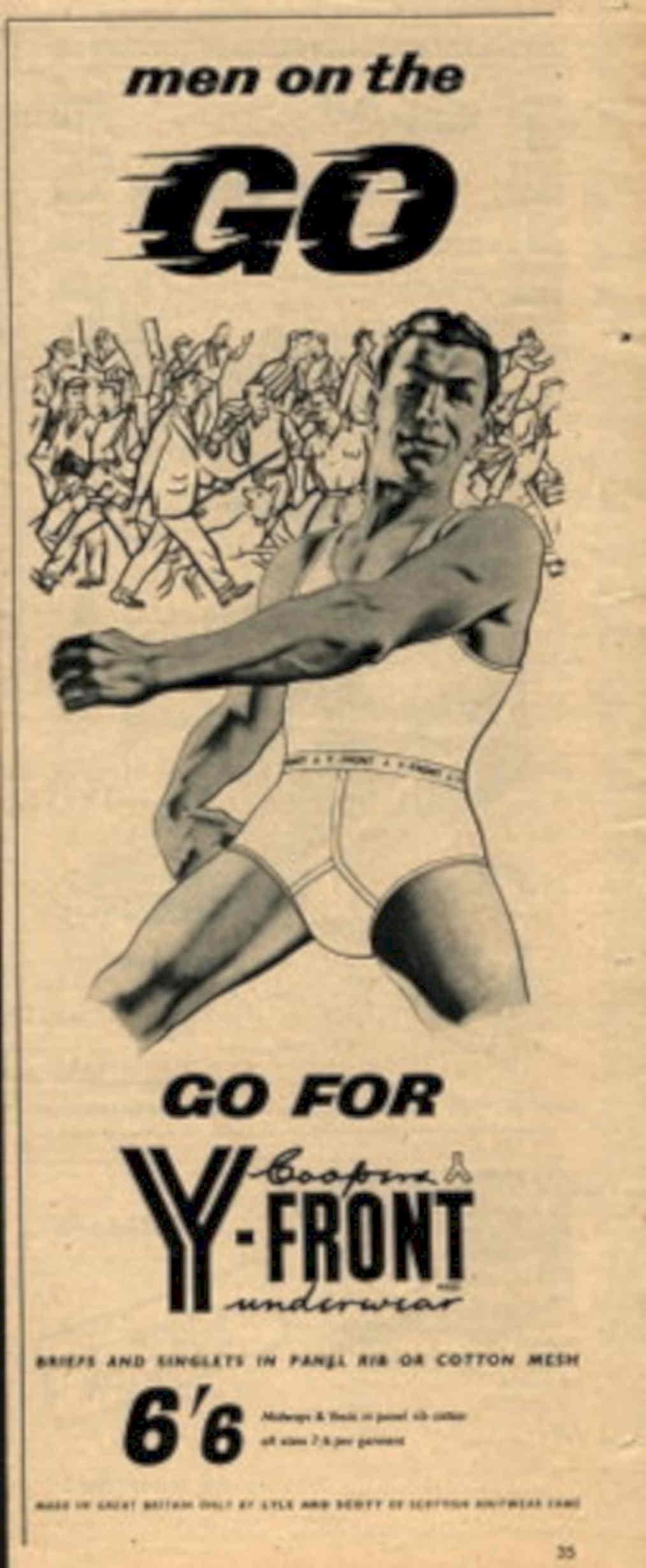 Yfront Men Go 1950s Vintage Retro Advert Poster