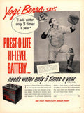 Yogi Berra Battery 1950s Vintage Retro Advert Poster