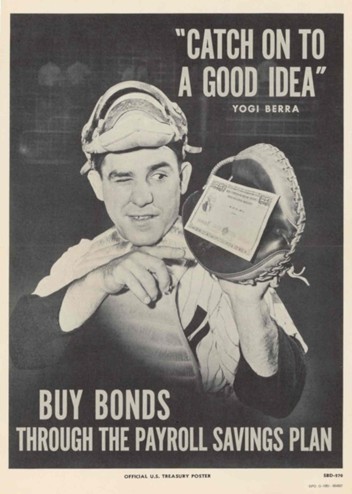 Yogi Berra Bonds American World War II Advert Poster