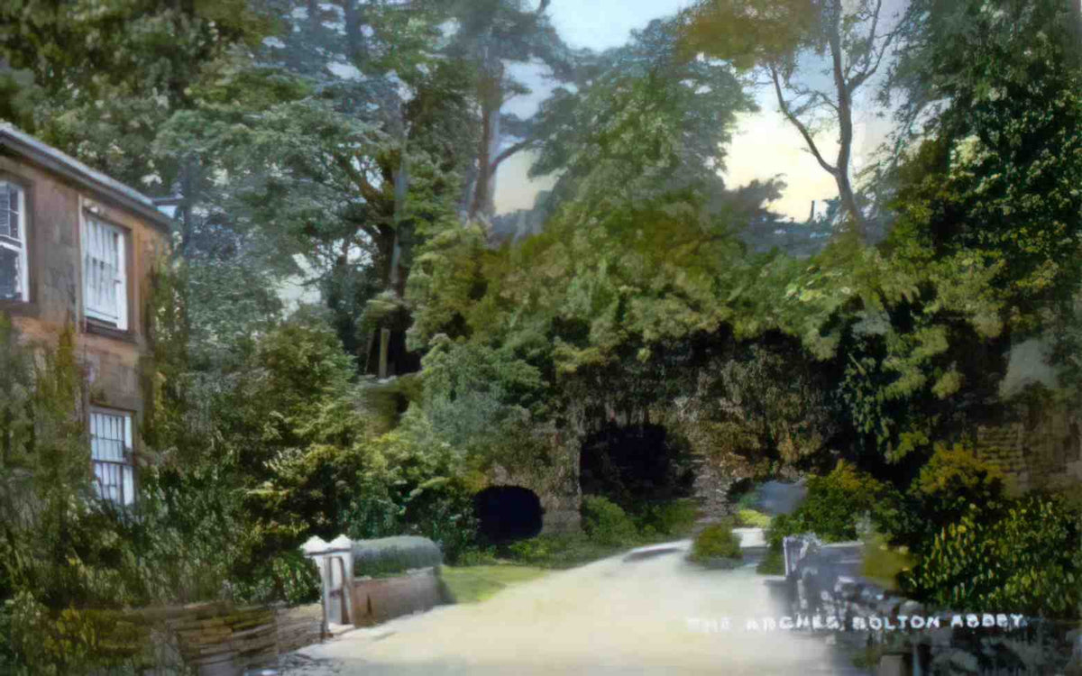 Yorkshire Bolton Abbey Arches 1921 Vintage A4 Photo Print