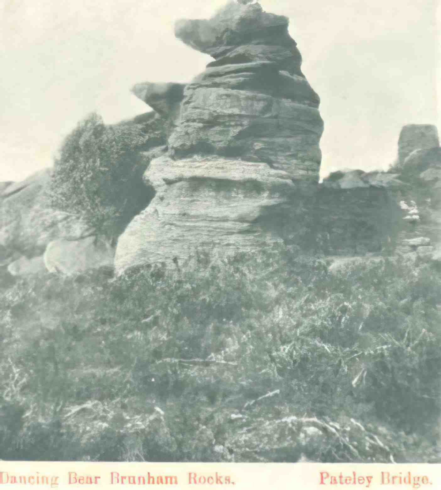 Yorkshire Brimham Rocks The Dancing Bear 1900s Vintage A4 Photo Print