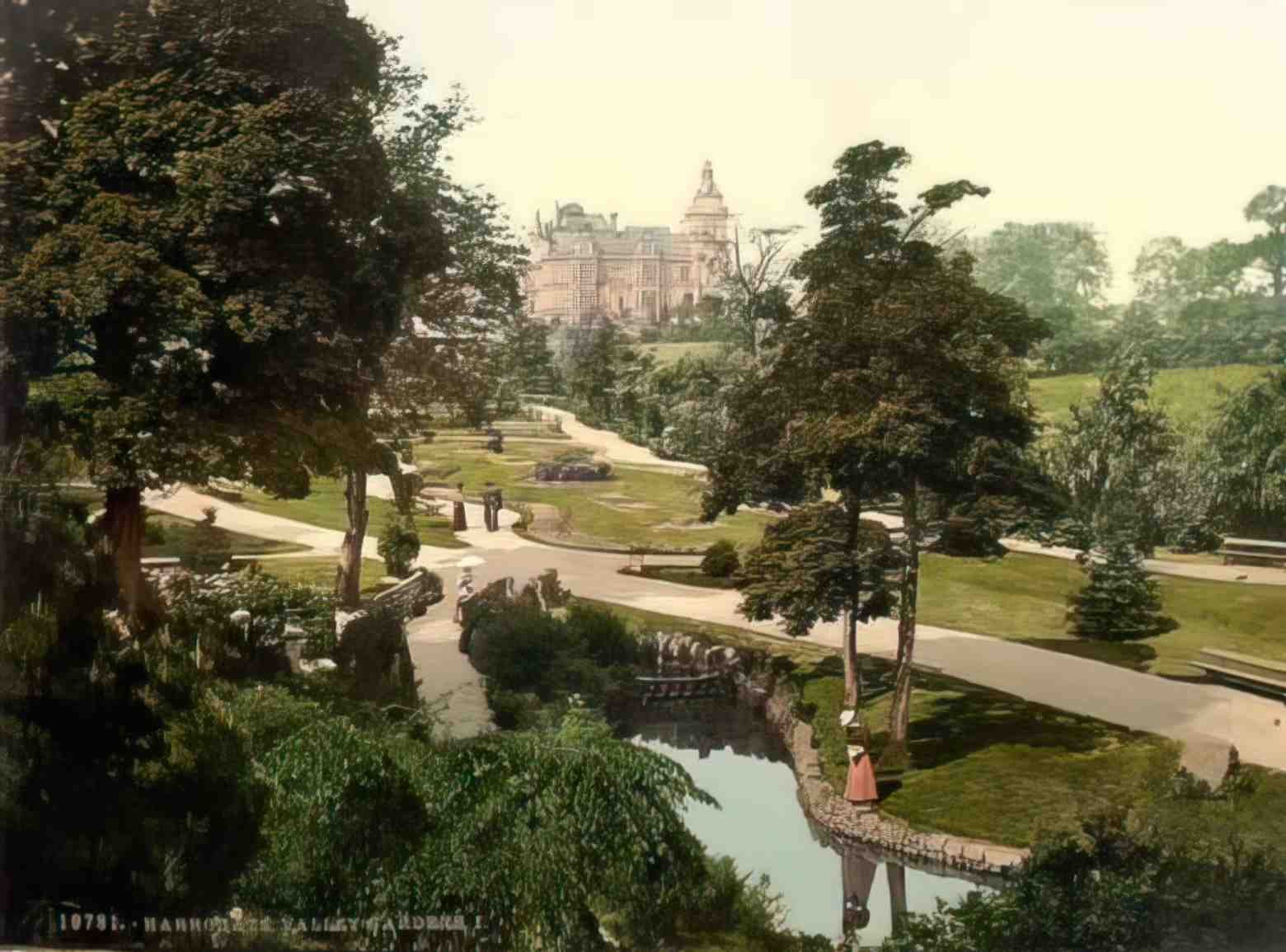 Yorkshire Harrogate Valley Gardens Vintage A4 Photo Print
