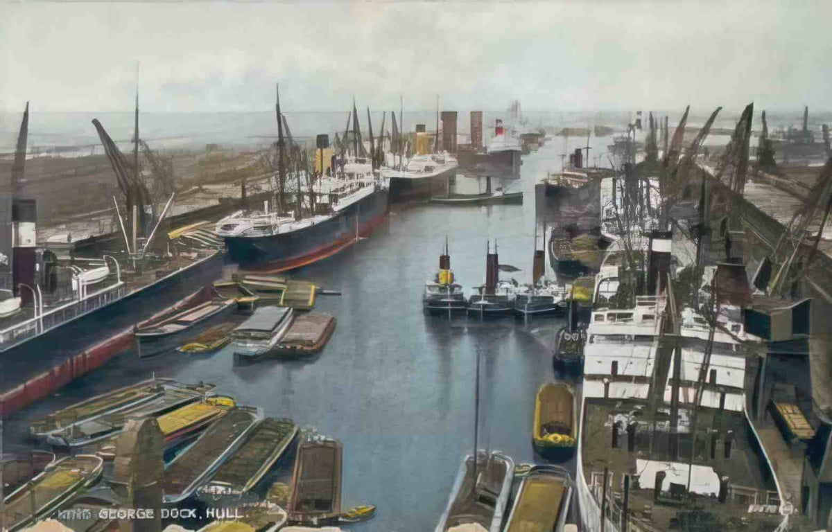 Yorkshire Hull King George Dock 1920s Vintage A4 Photo Print