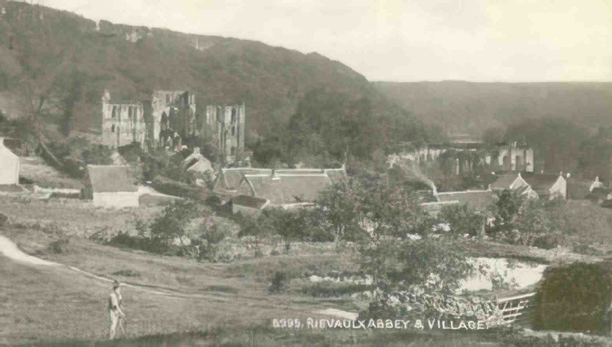 Yorkshire Rievaulx Abbey and Village 1916 Vintage A4 Photo Print