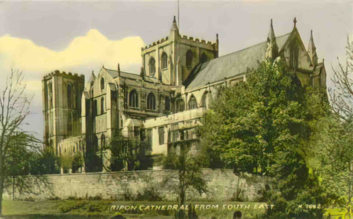 Yorkshire Ripon Cathedral from the South East 1960s Vintage A4 Photo Print