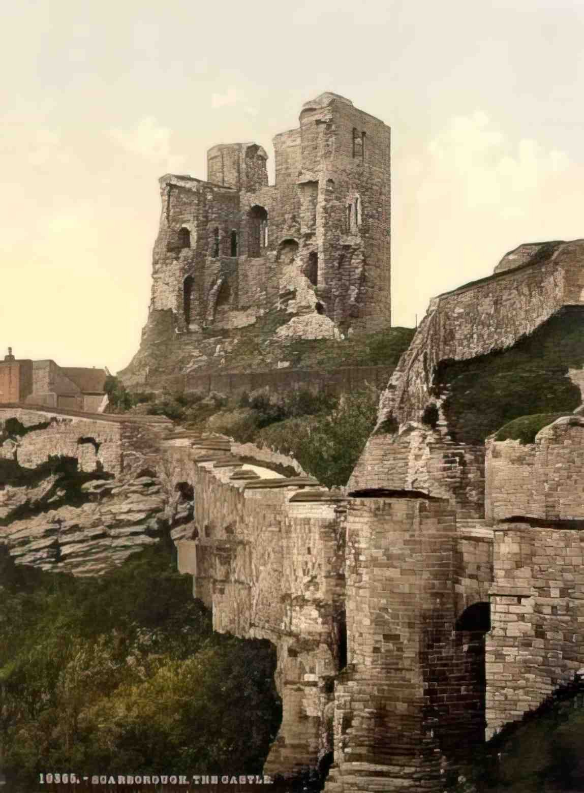Yorkshire Scarborough Castle 1900's Vintage A4 Photo Print
