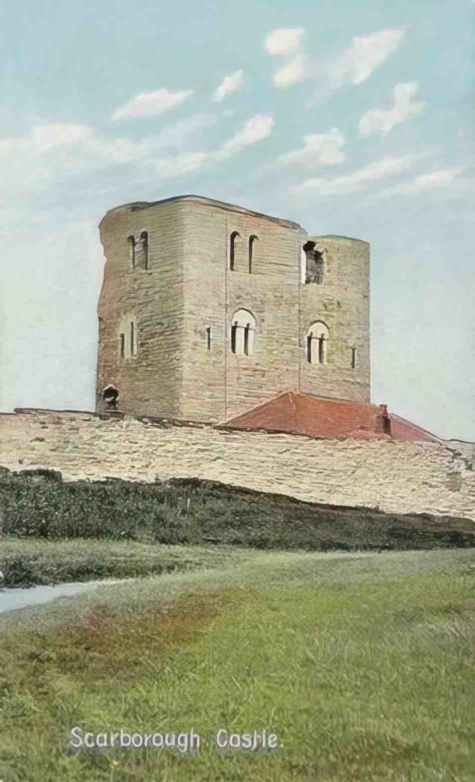 Yorkshire Scarborough Castle Vintage A4 Photo Print