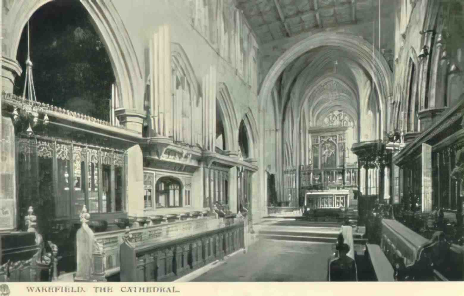 Yorkshire Wakefield Cathedral Interior Vintage A4 Photo Print