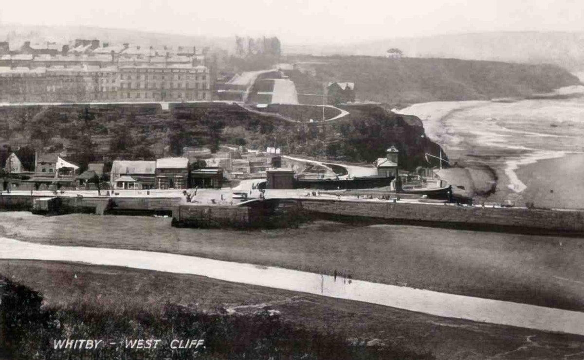 Yorkshire Whitby West Cliff Vintage A4 Photo Print