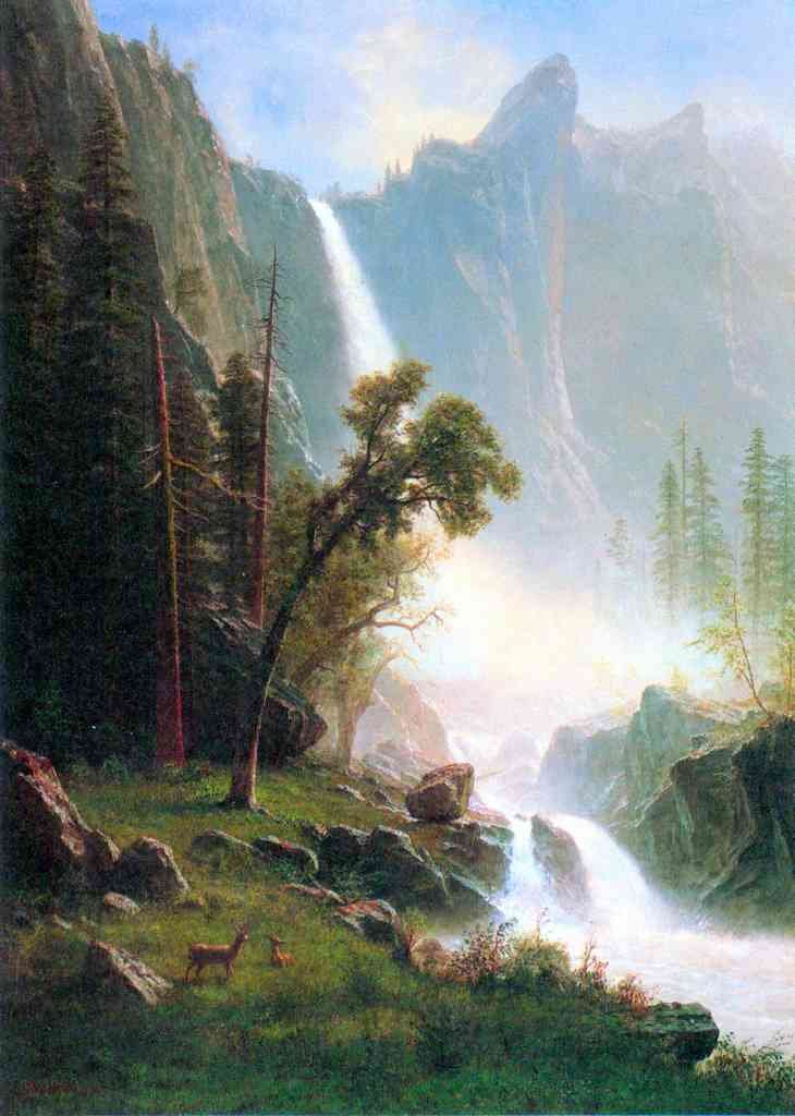 Yosemite Falls Bierstadt A4 Photo Print