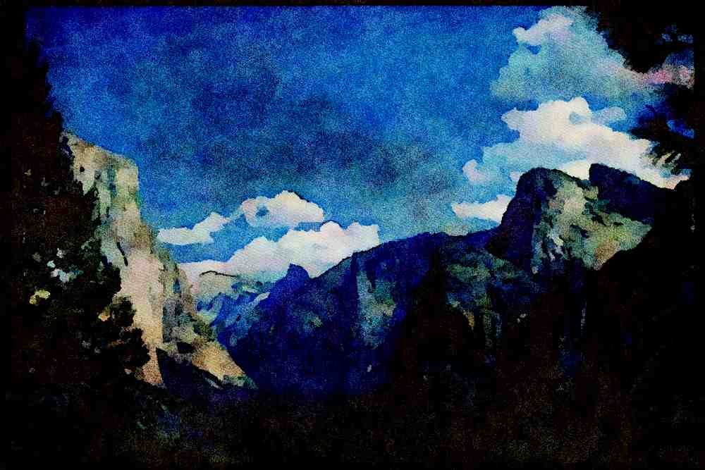 Yosemite USA 167000 Valley In Summer A4 Limited Edition Watercolour Print